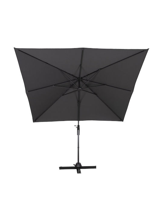 Professioneller Hängender Quadratischer Garten- und Terrassen-Sonnenschirm Aluminium Grau 2,7x2,7m