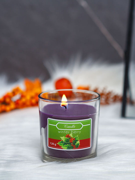 Alista Home Lumânare De Crăciun Din Sticlă Violetă 7.8x7cm
