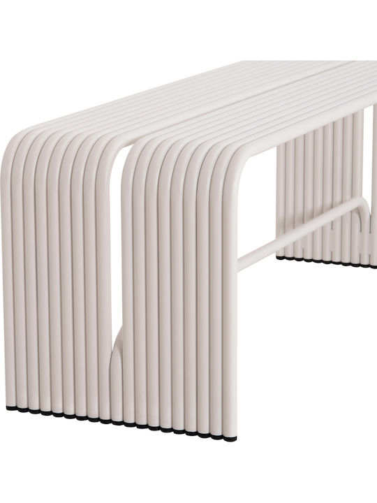Intrepid Outdoor Metal White Bench 105.5x38x42cm