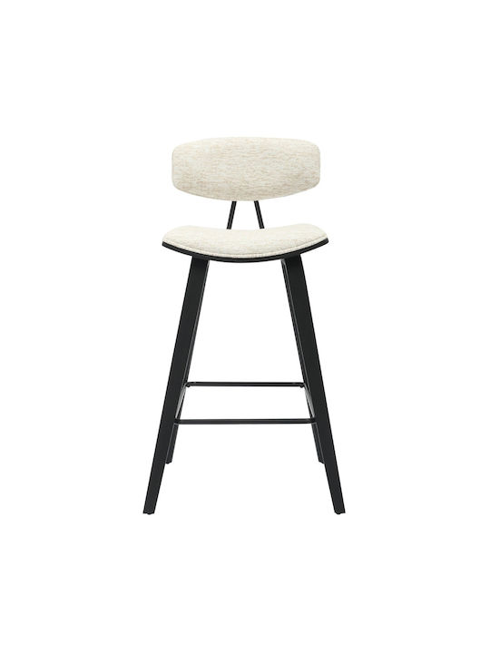 Bar Stool with Backrest Metallic Black