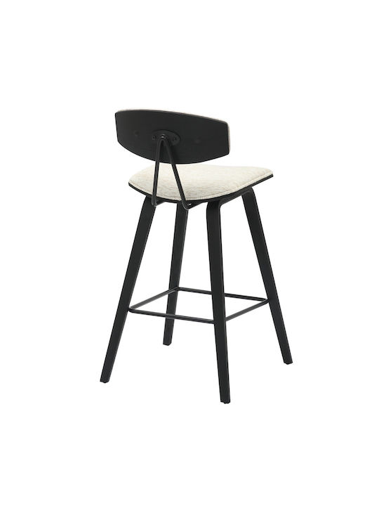Bar Stool with Backrest Metallic Black