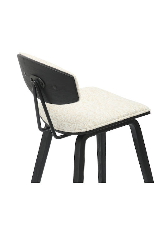 Bar Stool with Backrest Metallic Black