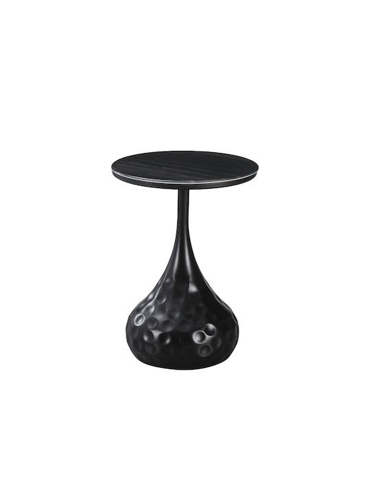 Round Side Table Gala Metal Black W40xL40xH60cm