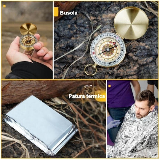 Alista Home Kit de Supraviețuire Multifuncțional 16-in-1 Unelte Profesionale Rucsac Agățătoare Camping Drumeții Aventuri în Aer Liber Include Borsetă Neagră