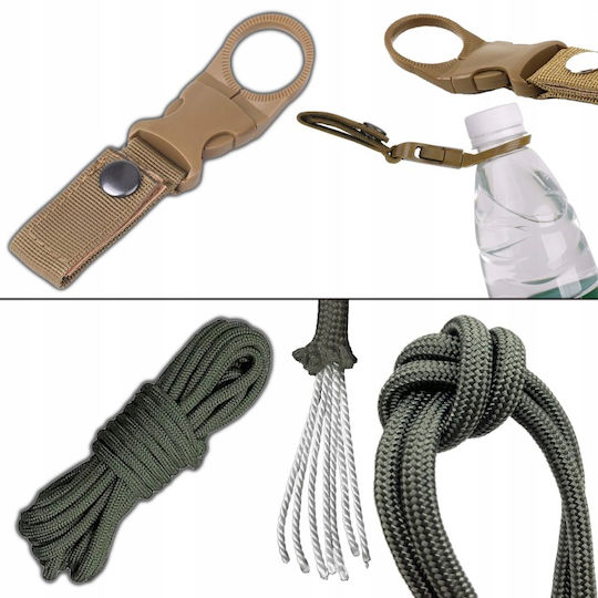 Newevo Kit Militar Complet de Supraviețuire 17-în-1 51 de Utilizări Diferite Multitool Lanternă Cuțit Busolă Accesorii pentru Camping în Aer Liber Negru