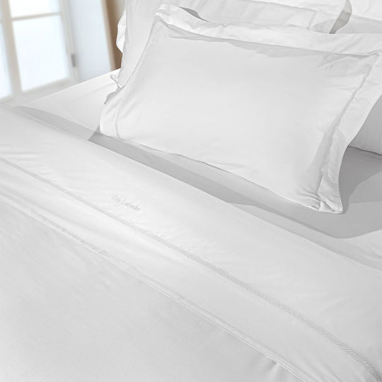 Guy Laroche Σετ Παπλωματοθήκη Βαμβακοσατέν 250x240cm Υπέρδιπλη με 2 Μαξιλαροθήκες Elite White