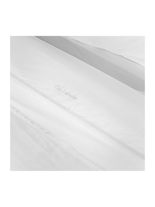 Guy Laroche Set Duvet Cover Cotton Satin 250x240cm Super Double with 2 Pillowcases Elite White