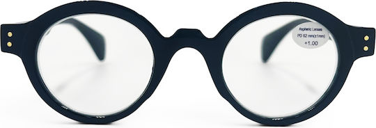 Optosquad Reading Glasses +3.50 In Black Colour OPT-3026-1