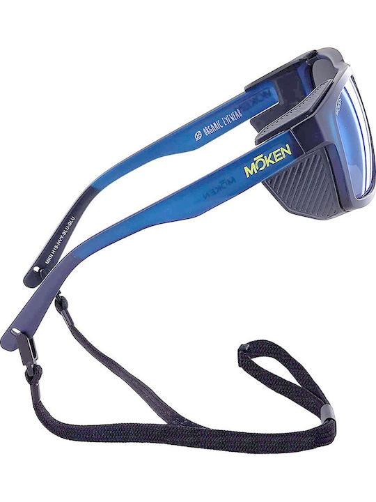 Moken Unisex Sonnenbrillen mit Blauen Rahmen mit Polarisiertem Glas