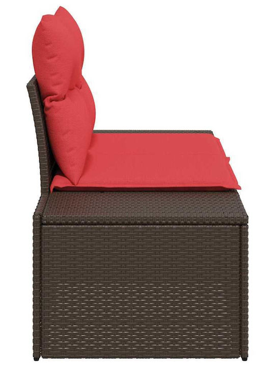 vidaXL Zweisitziges Outdoor-Sofa Rattan mit Kissen 184x62x69cm