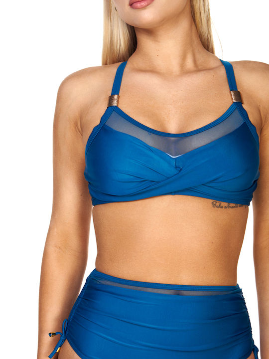 Set Bikini Ψηλόμεσο Πετρόλ