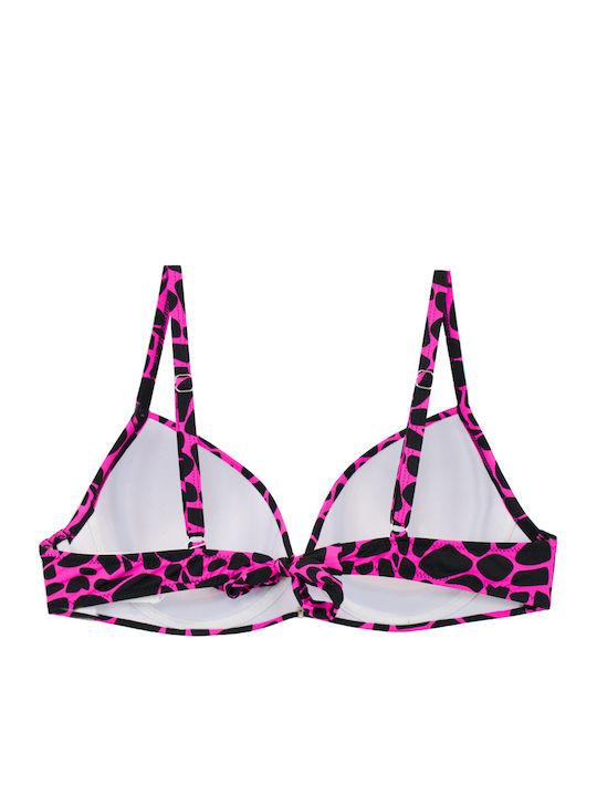 Women's Bikini Swimsuit Underwire Giraffe Black-Fuchsia