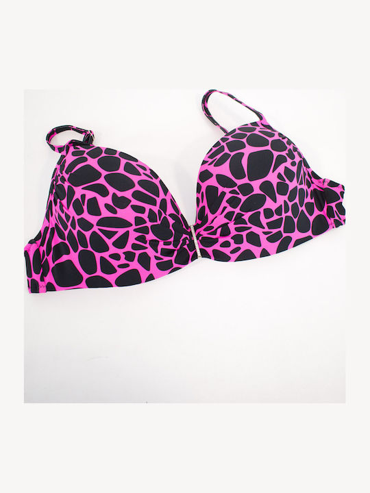 Women's Bikini Swimsuit Underwire Giraffe Black-Fuchsia