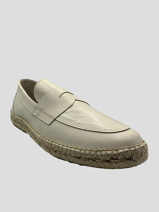 Δερμάτινα Ανδρικά Loafers σε Λευκό Χρώμα