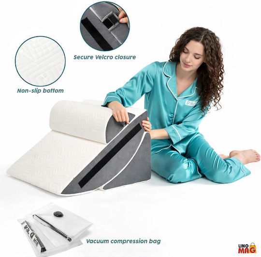 Linomag Wedge Pillow with Memory Foam in White Colour