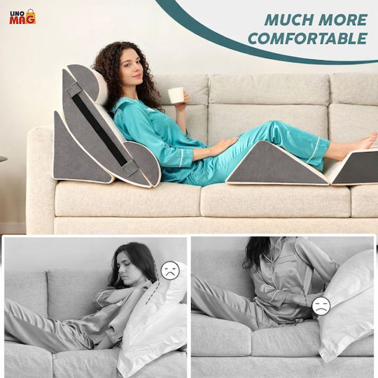 Linomag Wedge Pillow with Memory Foam in White Colour