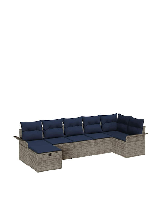 Zweisitziges Outdoor-Sofa aus Rattan mit Kissen