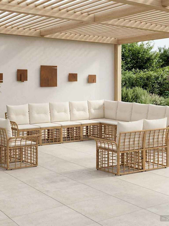 Corner Outdoor Sofa Rattan with Cushions