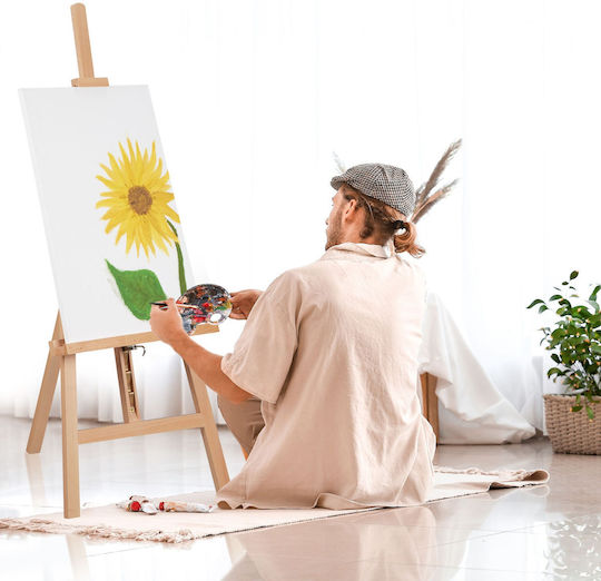 Sevalet Reglabil Din Lemn De Fag Maro Deschis 128x67x40 Cm
