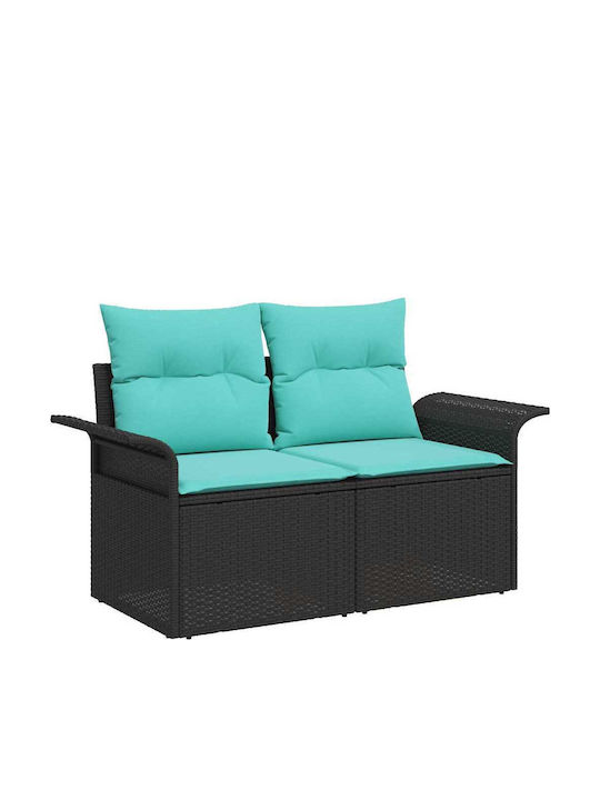 Two-Seater Outdoor Sofa Rattan with Cushions 55x55x85cm