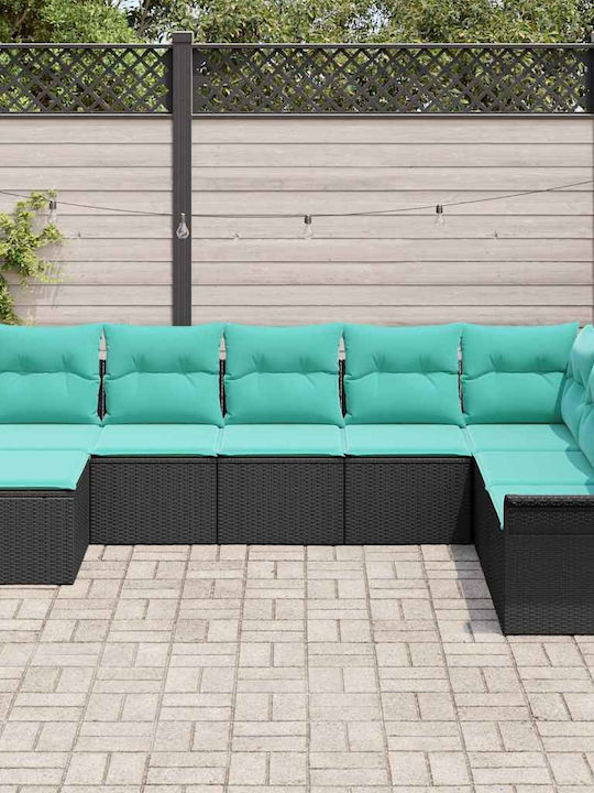 Two-Seater Outdoor Sofa Rattan with Cushions 55x55x85cm