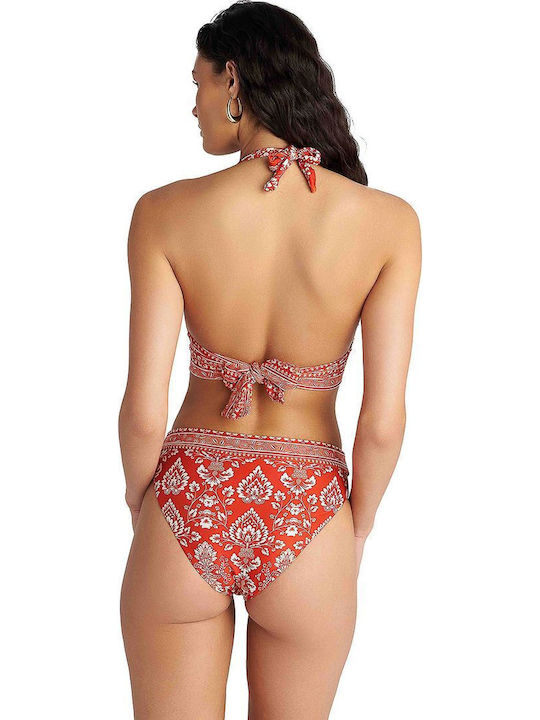 Bikini Triangle D Cup With Padding Floral Orange