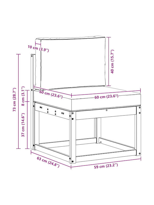 Canapea Triplu Exterior Cu Perne 189.5x63x73cm