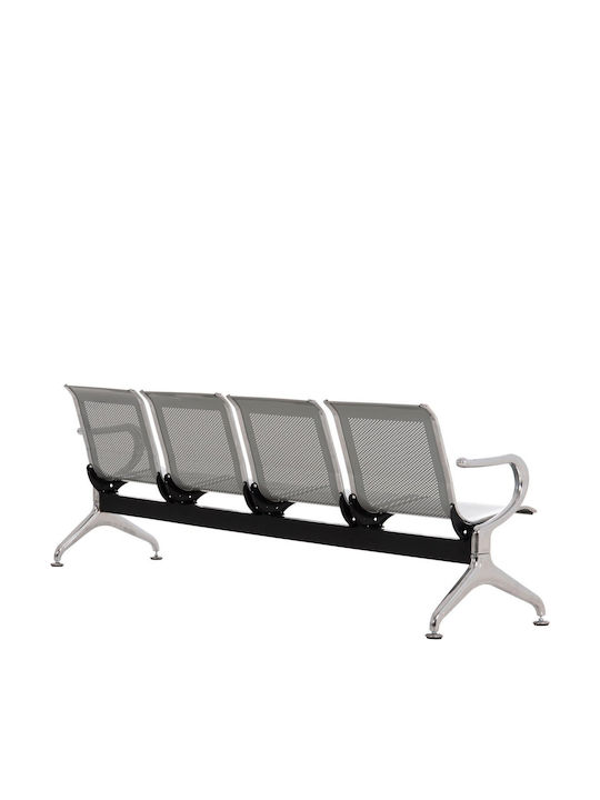 Scaun De Așteptare Cu Cinci Locuri Cu Brațe Gri 223x55x76cm