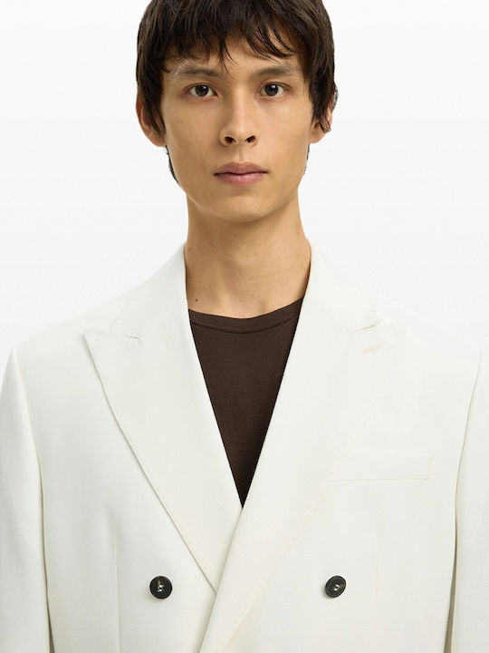 Winter Men’s Suit Jacket White