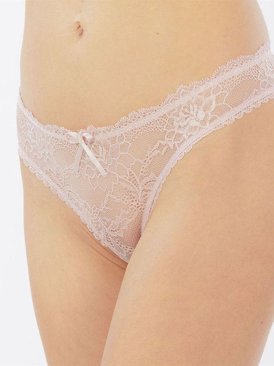 Women's Brazil Briefs with Pink Lace