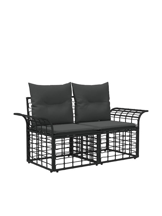 Ecksofa Outdoor Metallisch Schwarz mit Kissen