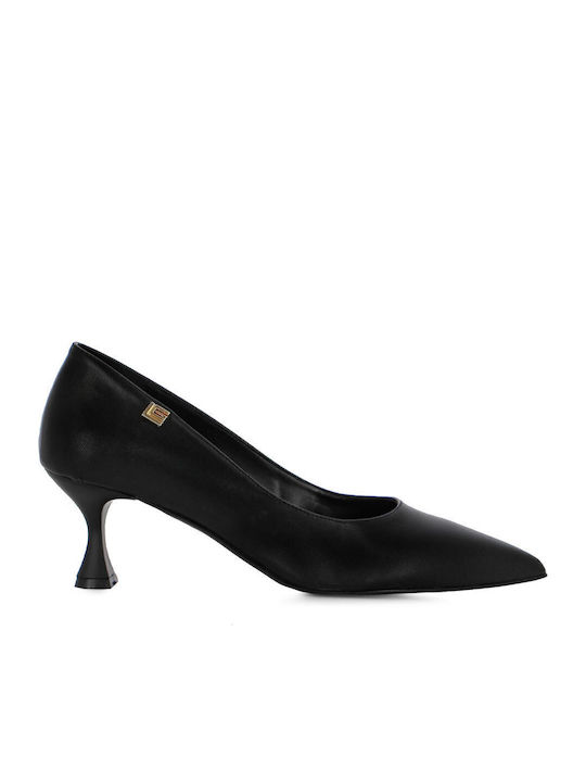 Leather Heels with Medium Heel Black