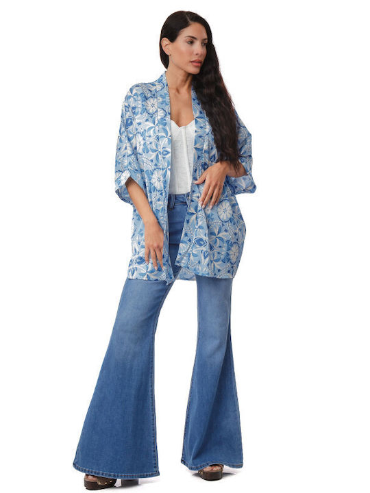 Damen Kimono Hellblau