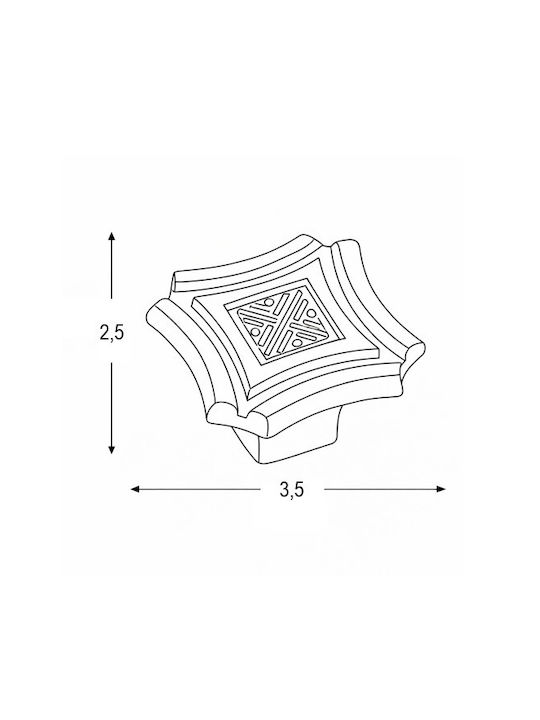 Ръкохватка Giusti Art.628 35х35мм Бронзова 233-628po000d1