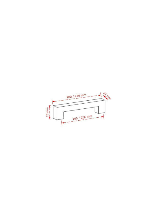 Viobrass No 600 Λαβή Επίπλου από Ζάμακ Nikel Mat Viobrass 270mm (Απόσταση Κέντρων 256mm) 600-225