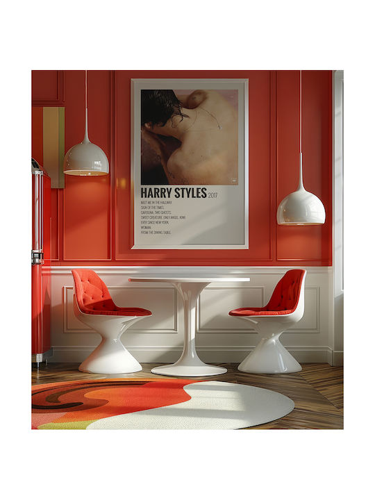 Music Poster Harry Styles Ms655 40cm X 50cm Λευκή Ξύλινη Κορνίζα