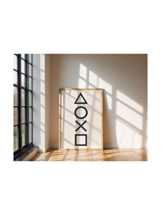 Gaming Poster Playstation Symbols Gm138 40cm X 50cm Λευκή Ξύλινη Κορνίζα