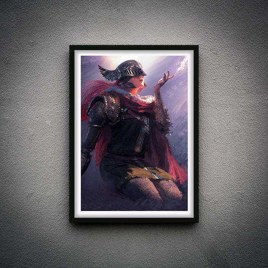 Gaming Poster Malenia Elden Ring Gm004 40cm X 50cm White Wooden Frame