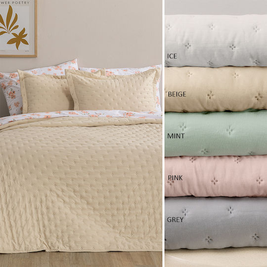 Palamaiki Nico Σετ Κουβερλί King Size Microfiber Grey 260x240cm