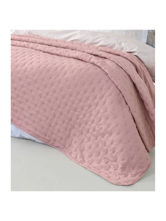 Nima Clay Tagesdecke Halbdoppelt Microfiber Clay Apple Rosa 180x240cm