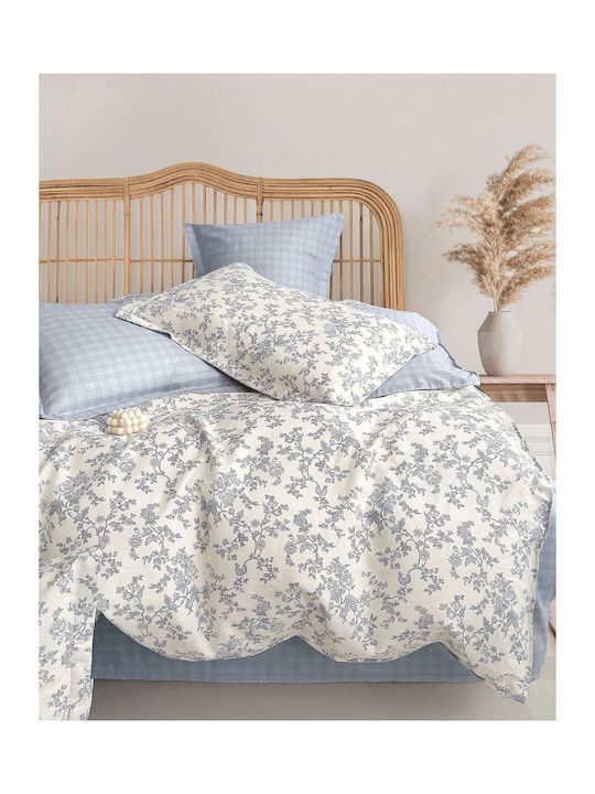 Rythmos Rythmos Tagesdecken Übergröße Baumwollsatin Hellblau 220x240cm 3Stücke