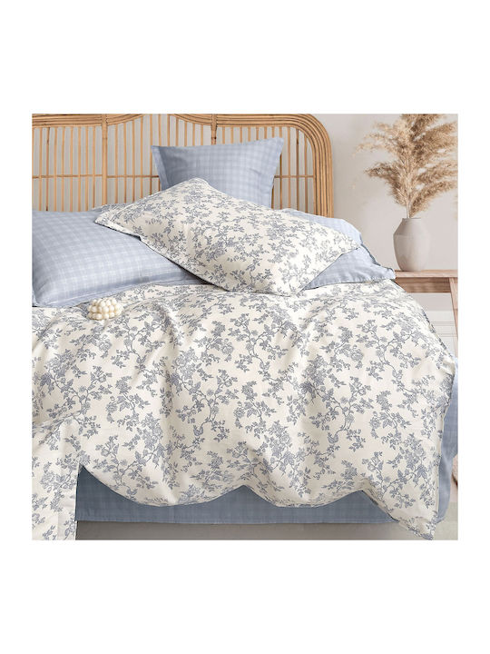 Rythmos Rythmos Tagesdecken Übergröße Baumwollsatin Hellblau 220x240cm 3Stücke