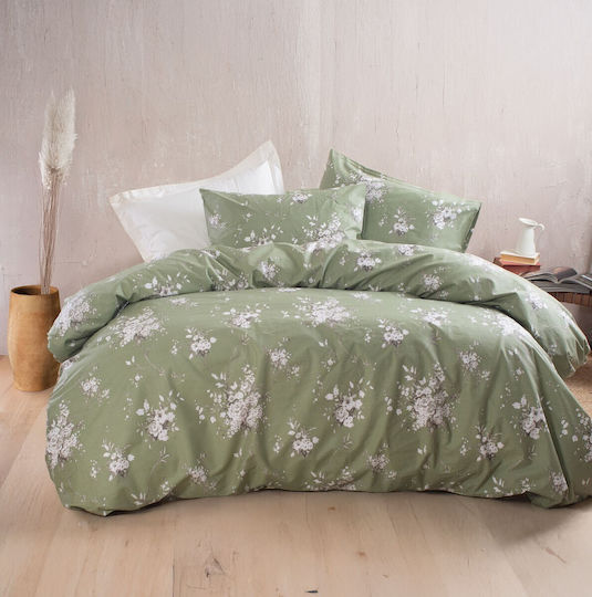 Rythmos Linie Σετ Κουβερλί Μονό Βαμβακερό Πράσινο 160x240cm 2τμχ