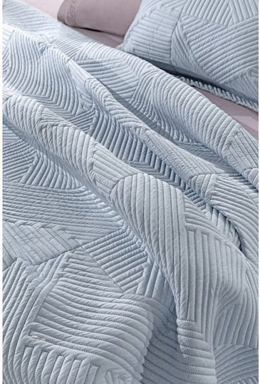 Guy Laroche Ziana Coverlet Set Semi-Double Microfiber Denim 180x240cm 2 Pieces