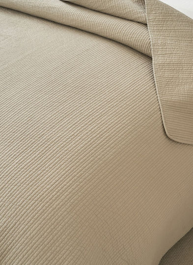 Down Town Home Σετ Κουβερλί King Size Βαμβακερό Εκρού 250x280cm 3τμχ