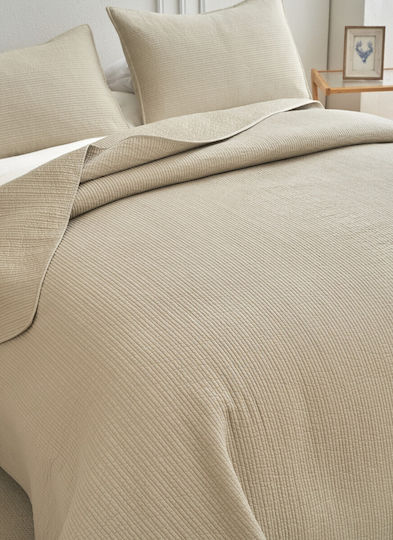 Down Town Home Σετ Κουβερλί King Size Βαμβακερό Εκρού 250x280cm 3τμχ