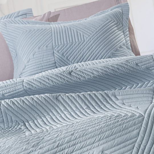 Guy Laroche Ziana Coverlet Set Semi-Double Microfiber Denim 180x240cm 2 Pieces
