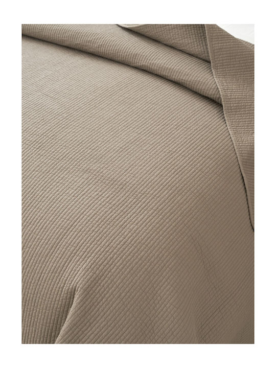 Down Town Home Σετ Κουβερλί King Size Βαμβακερό Καφέ 250x280cm 3τμχ