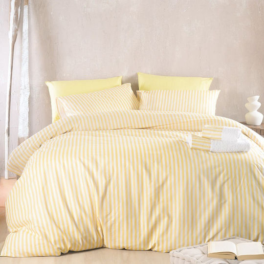 Rythmos Eloise Σετ Κουβερλί Μονό Βαμβακερό Κιτρινο 160x240cm 2τμχ