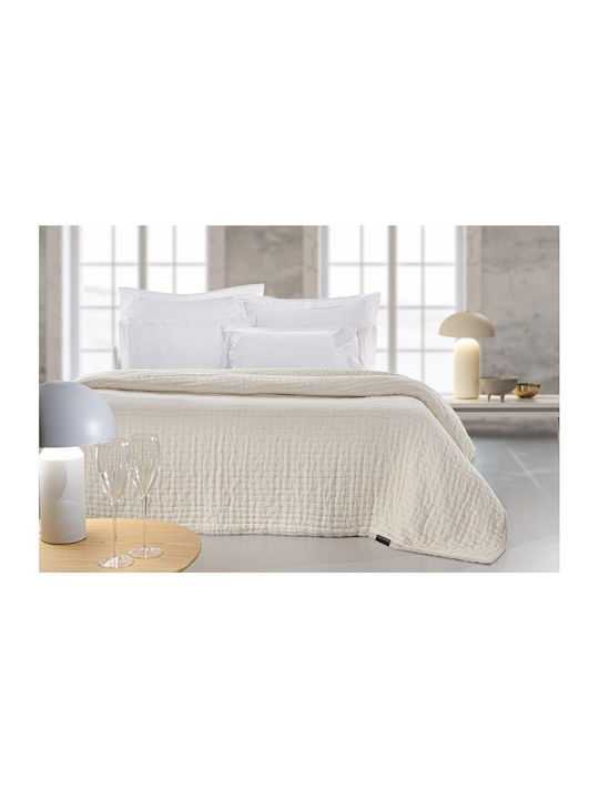 Guy Laroche Κουβερλί King Size Βαμβακερό Linen-sand 270x250cm